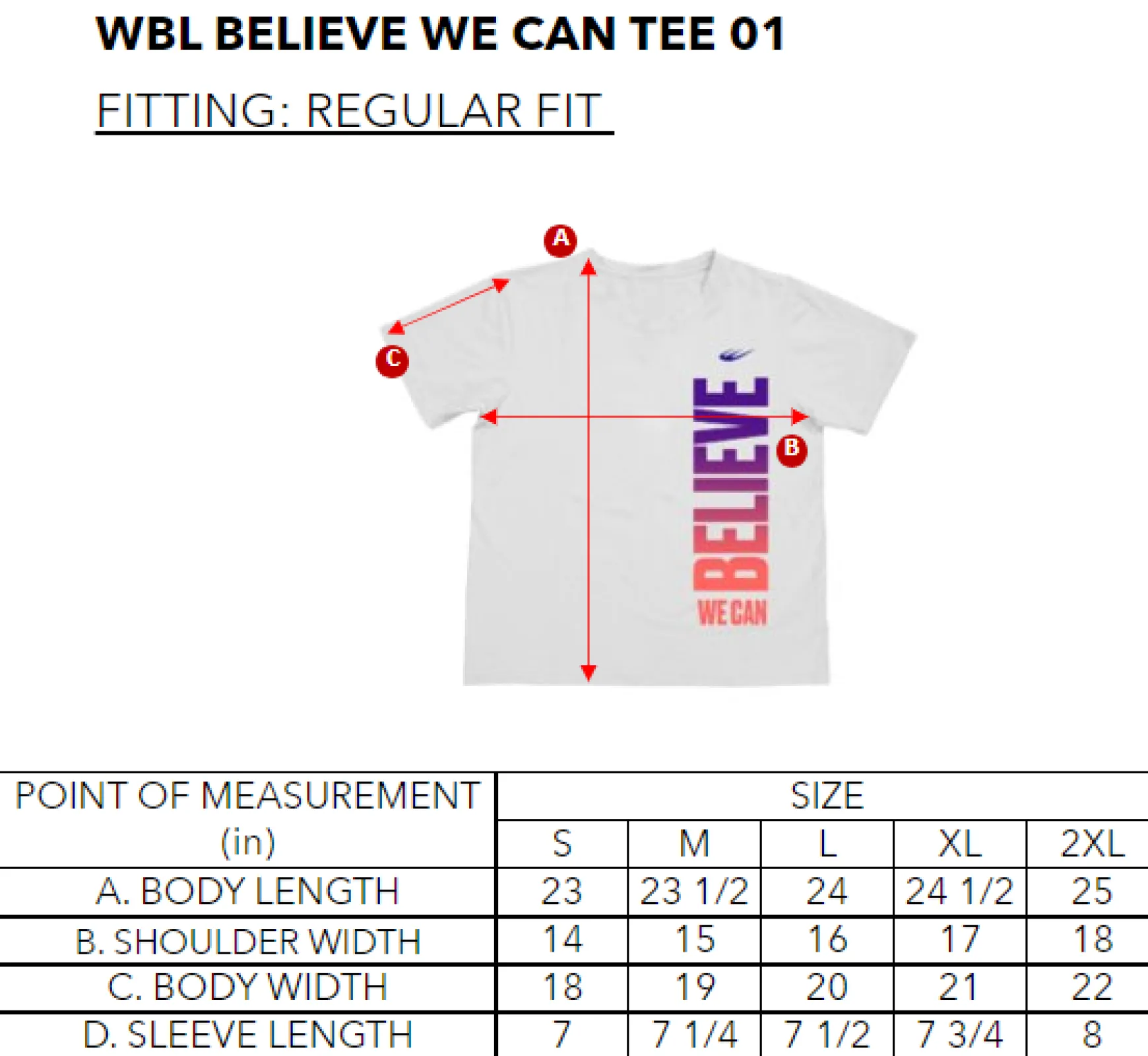 WBL BELIEVE WE CAN TEE 01