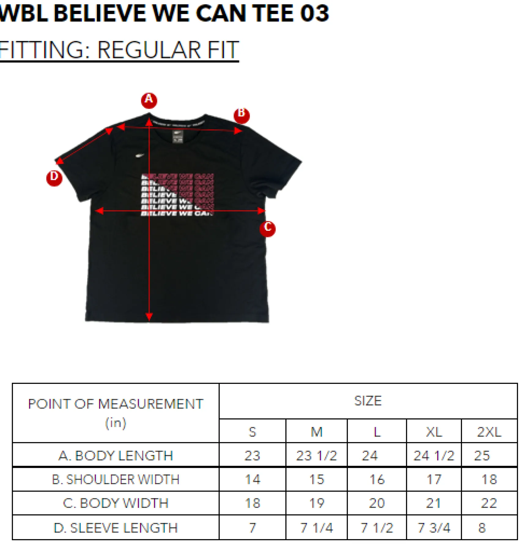 WBL BELIEVE WE CAN TEE 03